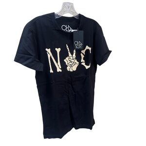 NEW Chaser NYC Skeleton Hand Black Short Sleeve T-Shirt - Men's XL
